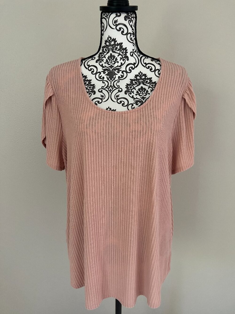 Maurice's Plus Size 24/7 Holland Textured Scoop Tee - Misty Rose Pink - Size 1X